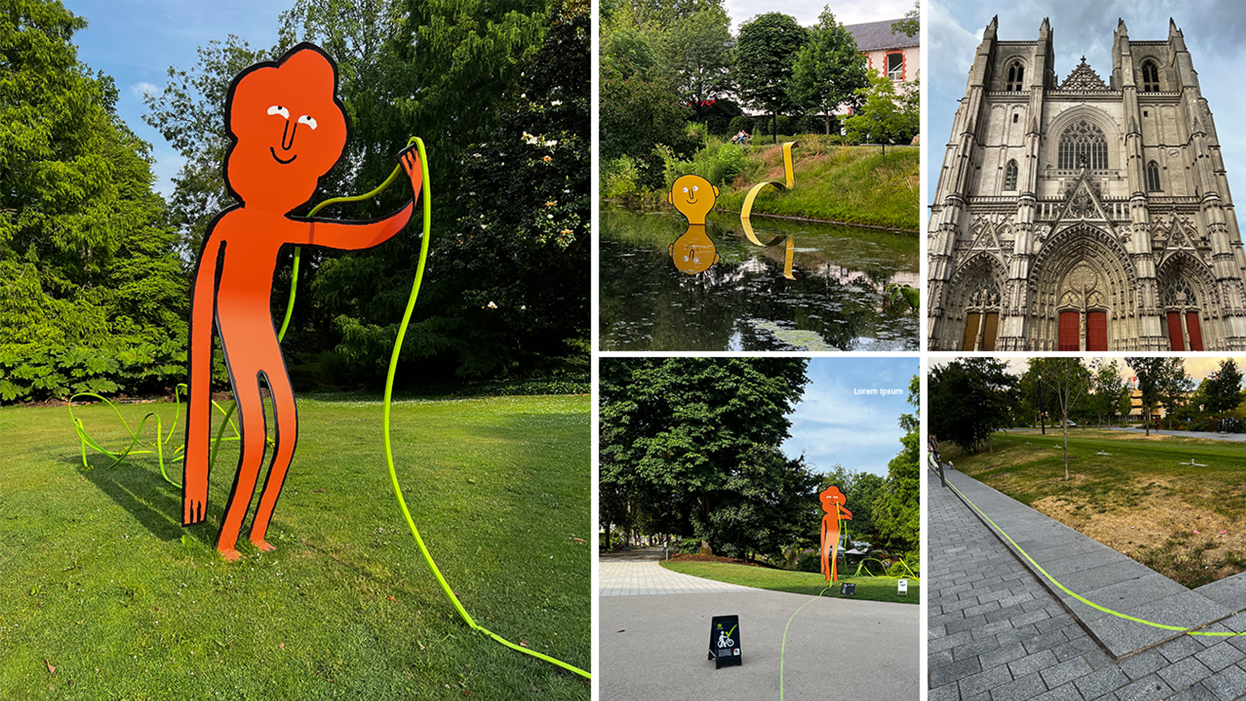 Kunstinstallationen im Park und Stadtraum in Nantes als Beispiel für Ambience Branding für Städte.