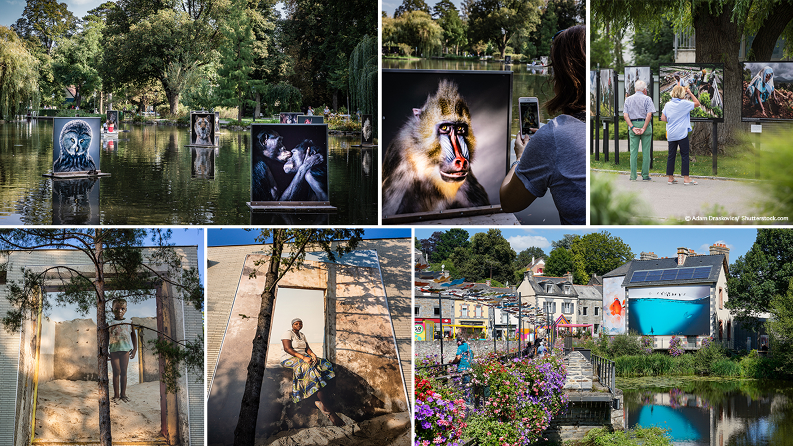 Open-Air-Fotoausstellung in La Gacilly als Beispiel für Ambience Branding für Städte im öffentlichen Raum.