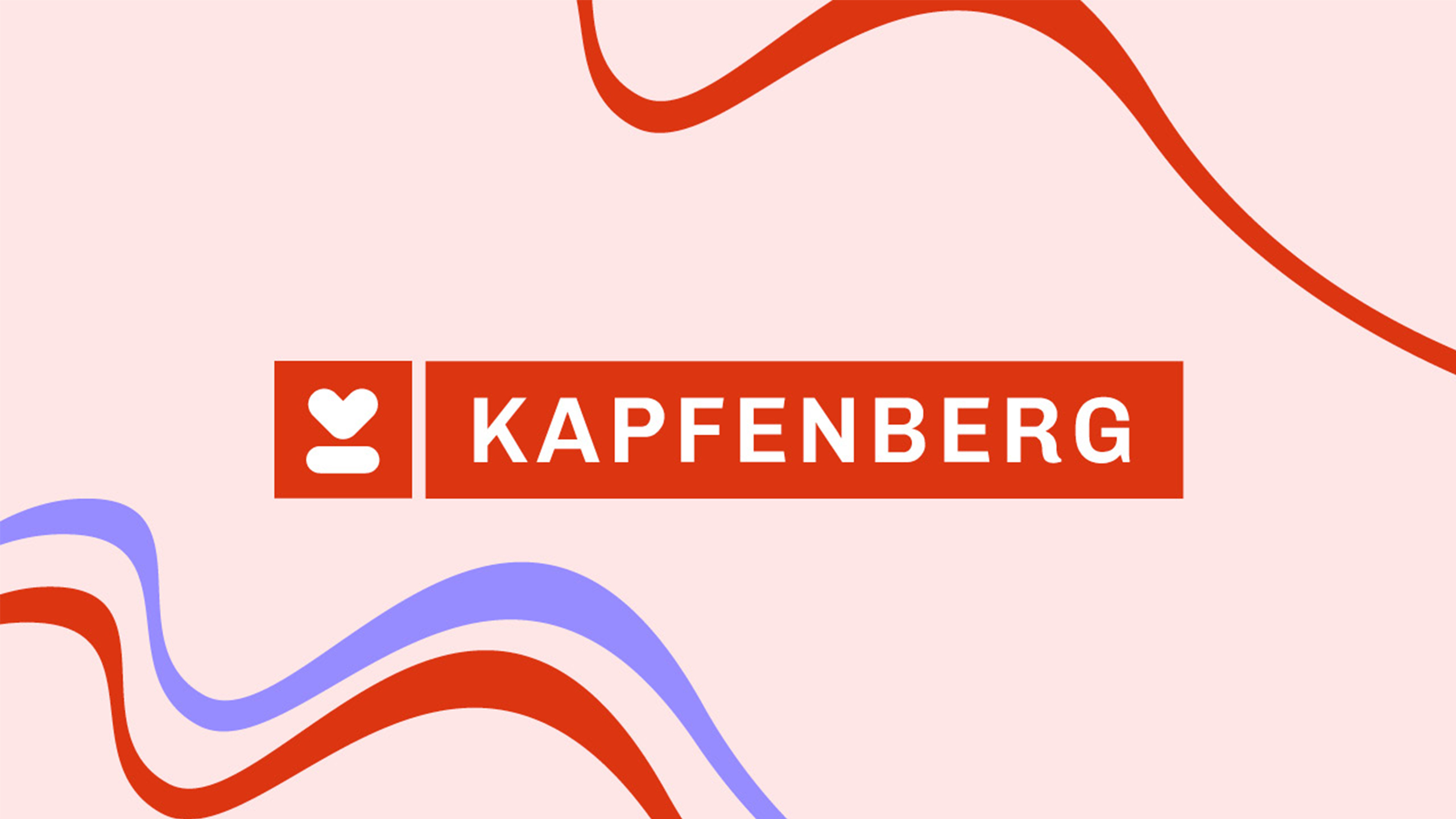Logo der Stadtmarke Kapfenberg mit Herzsymbol und grafischen Wellenlinien – moderne Markenidentität für eine emotionale, zukunftsgerichtete Stadtpositionierung.