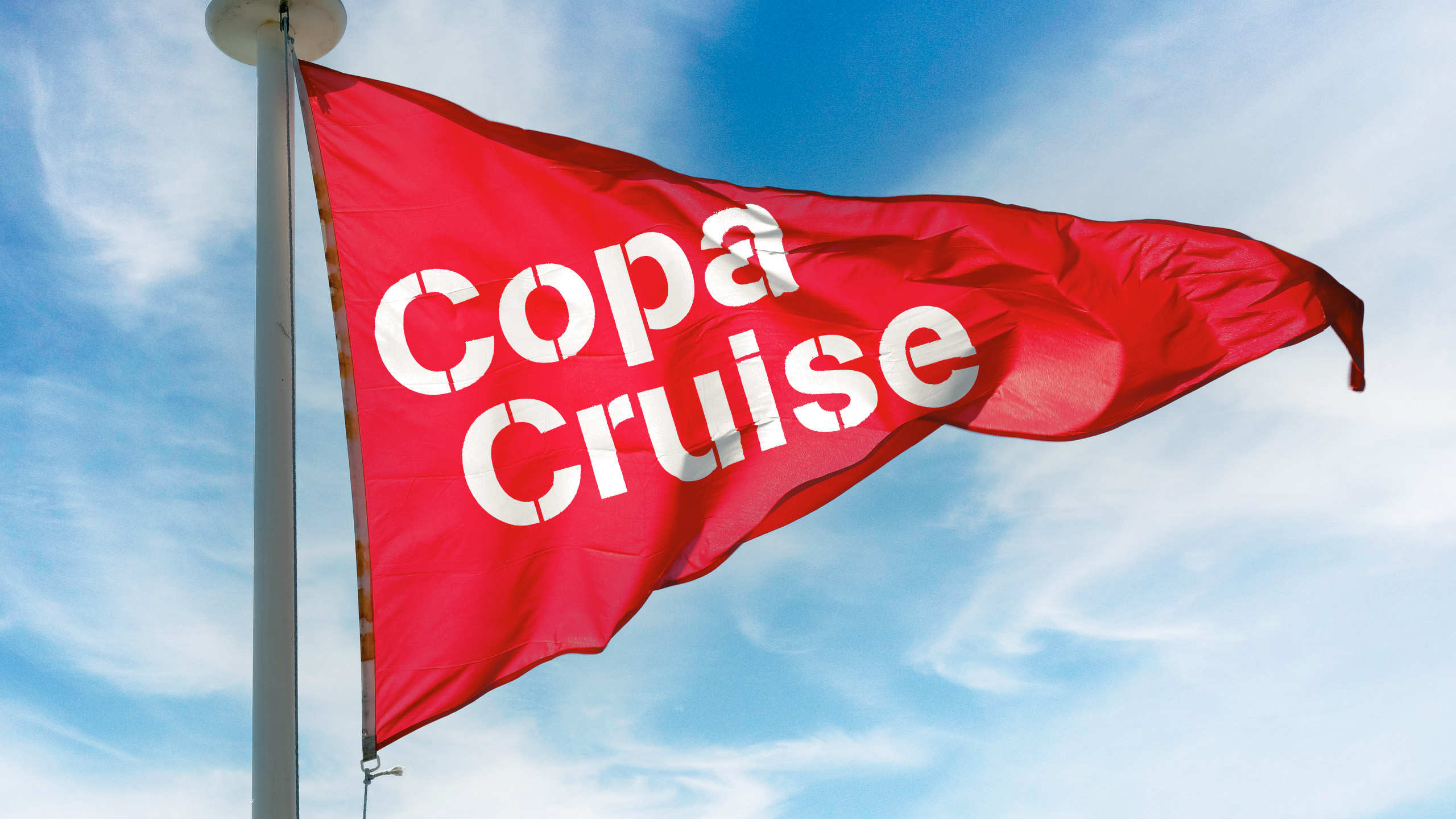 roter Wimpel mit dem Logo der Copa Cruise